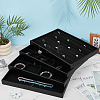4Pcs 4 Styles Wood Covered with PU Leather Jewelry Display Trays for Earrings Rings Bracelets Necklaces ODIS-FG0002-12-4