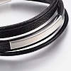 Men's Braided Microfiber Cord Multi-strand Bracelets BJEW-P198-06-1-3