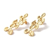 Textured Flower Ion Plating(IP) 304 Stainless Steel Stud Earrings for Women EJEW-L287-011G-1