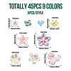 45Pcs 9 Colors Transparent Acrylic Bead Caps MACR-TA0001-92-4