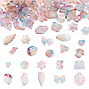 64Pcs Gradient Color Transparent Glass Beads GLAA-TA0003-48F-2