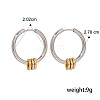 Stainless Steel Two-Tone Ring Hoop Earrings OV6952-8