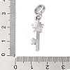 Rack Plating Alloy Light Rose Rhinestone European Dangle Charms PALLOY-S189-41P-3