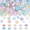 300Pcs 10 Colors Painted Acrylic Bead Caps OACR-ME0001-16-1