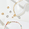 12Pcs 2 Colors Oval Brass Spring Gate Clasps KK-GA0002-16-4