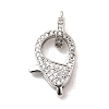 Brass Clear Cubic Zirconia Lobster Claw Clasps KK-Z078-50P-1