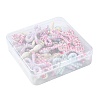 30Pcs 6 Colors Opaque Printed Acrylic Pendants MACR-FS0002-45-7