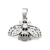 Brass Micro Pave Cubic Zirconia Pendants KK-P336-16B-P-1