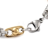 Vacuum Plating 304 Stainless Steel Oval Rectangle Link Chain Bracelet for Men Women BJEW-Z023-06P-3