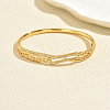 Brass Micro Pave Clear Cubic Zirconia Hinged Cuff Bangles for Women VP3297-4-1