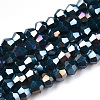 Opaque Solid Color Electroplate Glass Beads Strands EGLA-A039-P2mm-B09-1