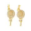 Brass Micro Pave Clear Cubic Zirconia Pendants CU-CBA2554-01G-1
