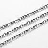 304 Stainless Steel Curb Chains CHS-P001-03P-0.6mm-1
