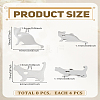 8Pcs 2 Style 304 Stainless Steel Kitten Pendants STAS-LP0003-60-2