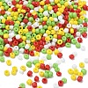 4 Colors Christmas 8/0 Glass Round Seed Beads SEED-X0058-03B-1