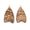 Brass & Natural Gemstone & Cubic Zirconia Pendants GG-CBAD360-20G-02-1