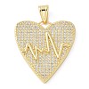 Brass Micro Pave Cubic Zirconia Pendants KK-K298-15A-G-1