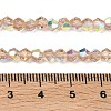 Electroplate Transparent Glass Beads Strands EGLA-K015-18J-4