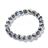 Unisex Natural Sugar Heart Agate Beaded Stretch Bracelets BJEW-K097-01A-04-2