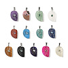 Natural & Synthetic Mixed Gemstone Carved Pendants G-P599-04P-1