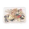 2Pcs 2 Styles Alloy Enamel Pendant Decorations HJEW-BM0001-46B-4