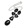 Natural Obsidian Necklaces NJEW-C049-01C-P-1