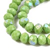 Electroplate Opaque Solid Color Glass Beads Strands EGLA-A044-P8mm-L30-3