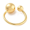 Round Rack Plating Brass Open Cuff Rings for Women RJEW-Z059-28G-3