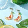 304 Stainless Steel Glass Dangle Stud Earrings EJEW-MZ00524-01-1