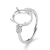 Adjustable 925 Sterling Silver Ring Components STER-K179-04P-1