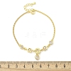 Brass Micro Pave Clear Cubic Zirconia Charm Bracelets for Women BJEW-C083-01C-G-5