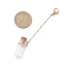 Empty Glass Wishing Bottle Pendant Decorations HJEW-JM02662-03-3