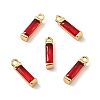 Rack Plating Brass Inlaid Cubic Zirconia Charms ZIRC-C037-08G-07-2