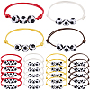 24Pcs 4 Colors Adjustable Waxed Nylon Thread Braided Beads Bracelets BJEW-GF0001-33-1