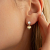 925 Sterling Silver Heart Dangle Stud Earrings EJEW-Z041-17G-3