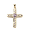 Real 18K Gold Plated Brass Micro Pave Cubic Zirconia Pendants KK-A209-26G-2