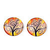Half Round/Dome Tree Pattern Glass Flatback Cabochons for DIY Projects GGLA-Q037-25mm-M28-05-3