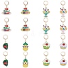 Alloy Enamel Cake/Ice-cream/Fruit Pendant Locking Stitch Markers HJEW-SW00037-1