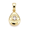 Brass Micro Pave Cubic Zirconia Pendants KK-T070-44G-1