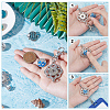 8Pcs 8 Styles Alloy Rhinestone Snap Buttons FIND-NB0006-36-3