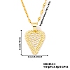 Vintage Brass Micro Pave Clear Cubic Zirconia Heart Pendant Necklaces for Women TJ4631-1-3