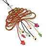 Glass & Braided Nylon Pendant Decoration HJEW-TA00490-3