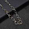 304 Stainless Steel Teardrop Link Chain Necklaces for Women Men NJEW-A058-02GP-1