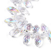 Electroplate Transparent Glass Faceted Teardrop Beads Strand EGLA-TAC0006-09-6