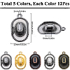 60Pcs 5 Colors Tibetan Style Alloy Hat Pendants FIND-SC0010-86-2