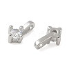 Brass Pave Clear Cubic Zirconia Charms CU-CBA9FFD-11P-04-2