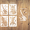 4Pcs 4 Styles PET Hollow Out Drawing Painting Stencils DIY-WH0394-0078-2