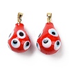 Handmade Evil Eye Lampwork Pendants LAMP-F026-04G-1