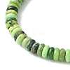 Natural Serpentine Jade Flat Round Beaded Stretch Bracelets BJEW-JB09439-3