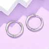 Tarnish Resistant 304 Stainless Steel Huggie Hoop Earrings EJEW-F111B-19mm-P-5